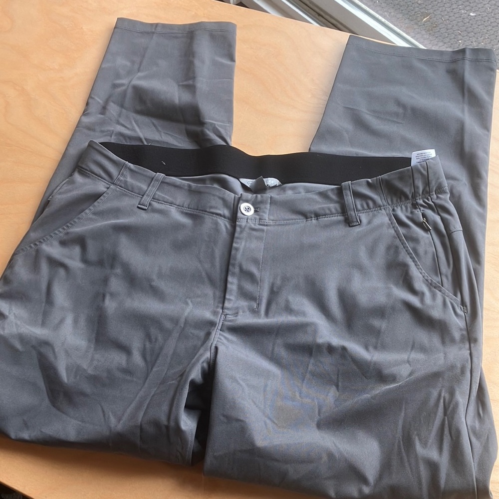 Gray Chinos with Flat Front and Straight Leg
